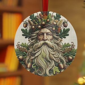 Oak King Yule Tree Ornament | Metal Ornaments | Christmas Tree Ornament | Wiccan Holiday Ornament | Winter Solstice Decorations