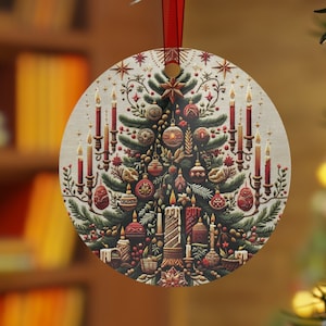Yule Tree Ornament | Metal Ornaments | Christmas Tree Ornament | Wiccan Holiday Ornament | Winter Solstice Decorations