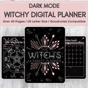 Dark Mode Witchy Digital Planner | Celestial Themed Witch&#39;s Ultimate Planner | Digital Download | Goodnotes/Notability Compatible