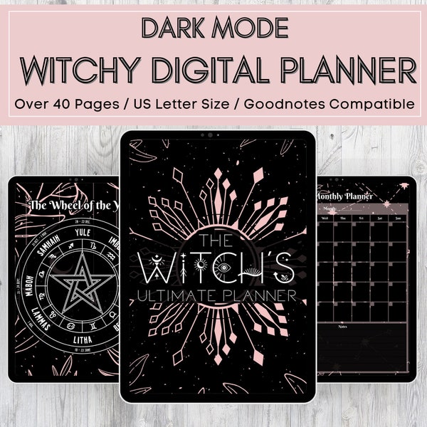 Dark Mode Witchy Digital Planner | Celestial Themed Witch's Ultimate Planner | Digital Download | Goodnotes/Notability Compatible