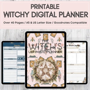 Witchy Digital Planner | Tarot Planner | Digital Download | Witchy Planner | A5 and US Letter Sizes Included