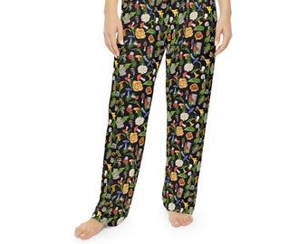 Mushroom Women's Pajama Pants | Dark Cottagecore Forestcore Pajamas | Plus Size Clothing | Dark Academia Aesthetic