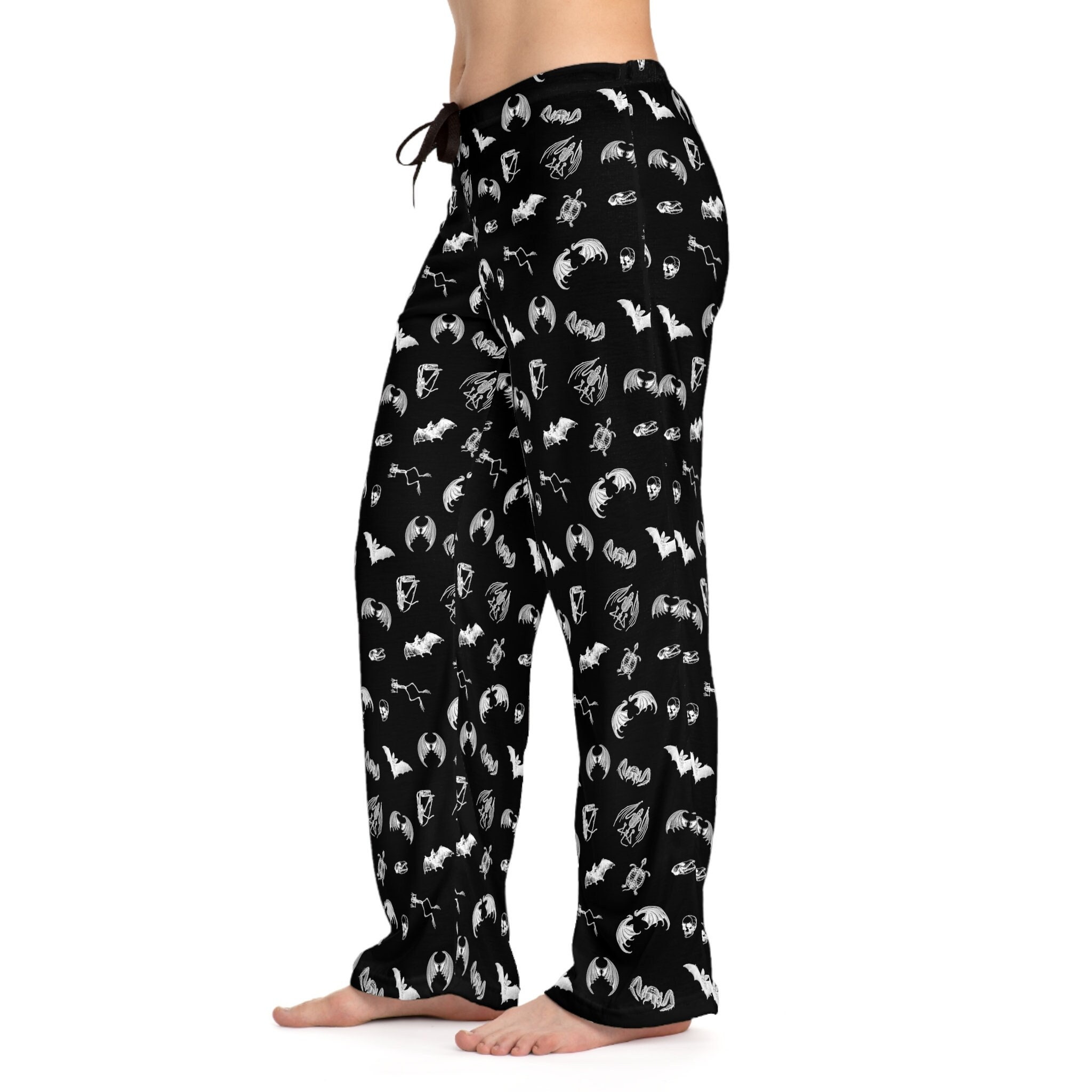 Custom Black and White Plaid Buffalo Flannel Pajama Bottoms 