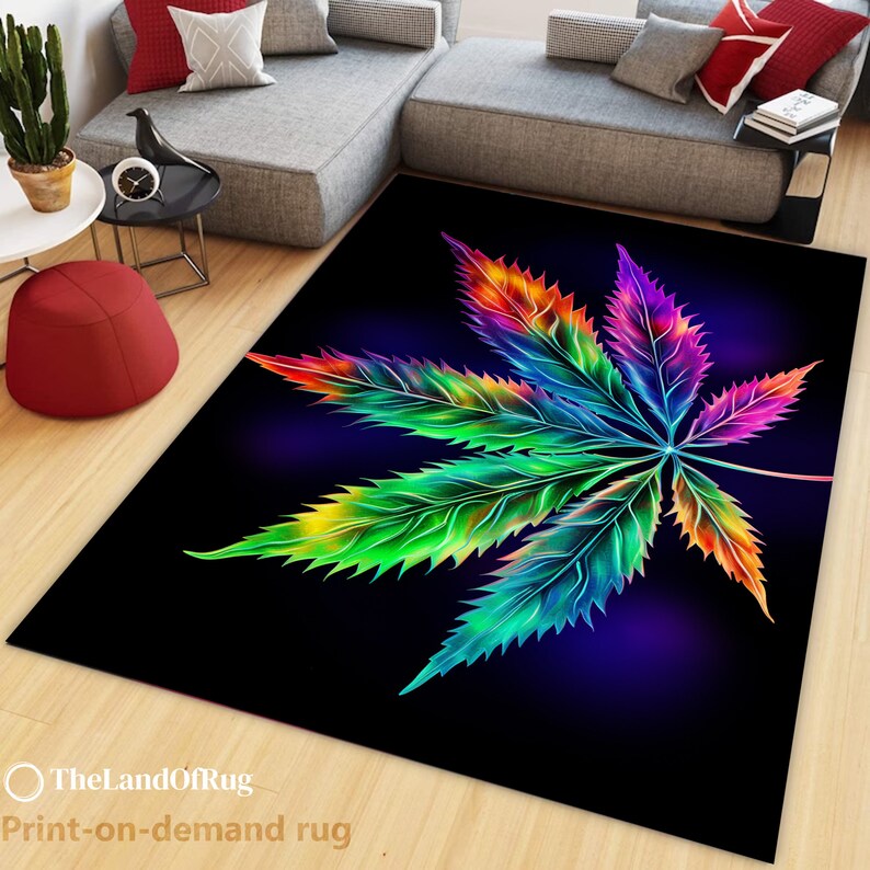 Marijuana Themed Carpet, Weed Rug, Hippie Gift Rugs, Cannabis Carpet