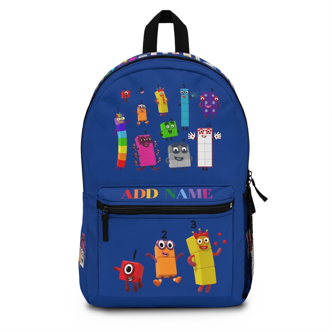 Numberblocks Personalized Custom Name Backpack Kids School Etsy