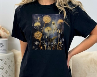 Dandelion Botanical Shirt, Cottagecore Nature Lover Tee