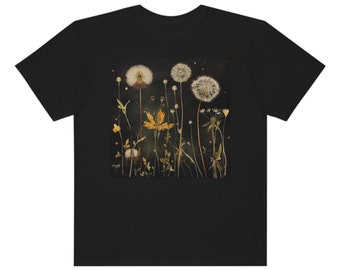 Dandelion Botanical Art T-Shirt, Cottagecore Nature Lover Gift