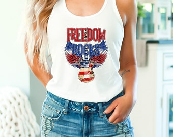 Freedom Rocks-tanktop, shirt patriottisch VS 4 juli