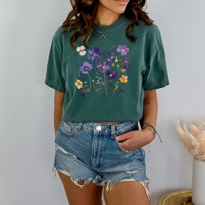 Blumen Shirt, Geschenk für sie, Blumen Shirt Ästhetisch, Blumen Grafik T-Shirt, Blumen Shirt, Blumen T-Shirt, Wildblumen Shirt, Wildblumen T-Shirt