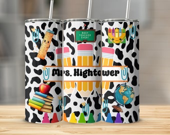 Leraar Tumbler PNG Aanpasbaar digitaal bestand sublimatie op rechte en taps toelopende beker van 20 oz beste leraar cadeau voor leraar van het jaar