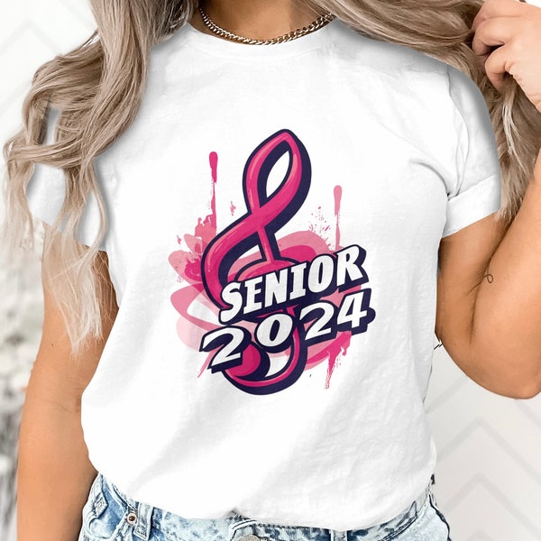 Senior Class of 2024 Music SVG T-Shirt Design - svg png eps jpg dxf pdf Format Files for Cricut, Silhouette Cutting Machines