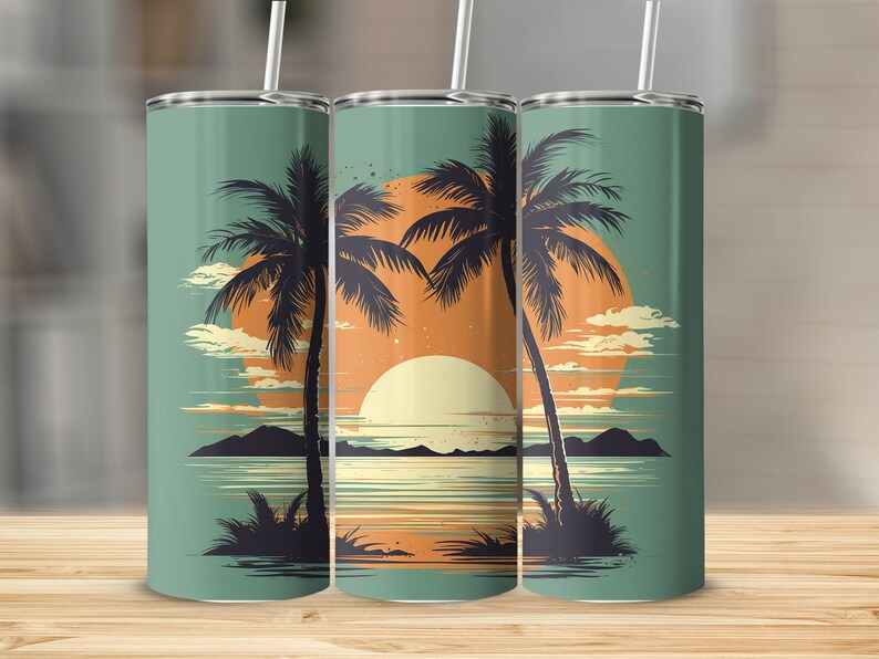 PALM BEACH TOILE INSULATED STEMLESS TUMBLER