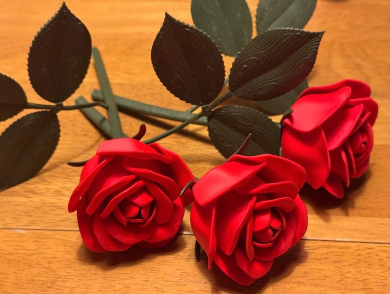 Customizable 3d-printed Rose With Stem & Stand Elegant Tabletop or ...