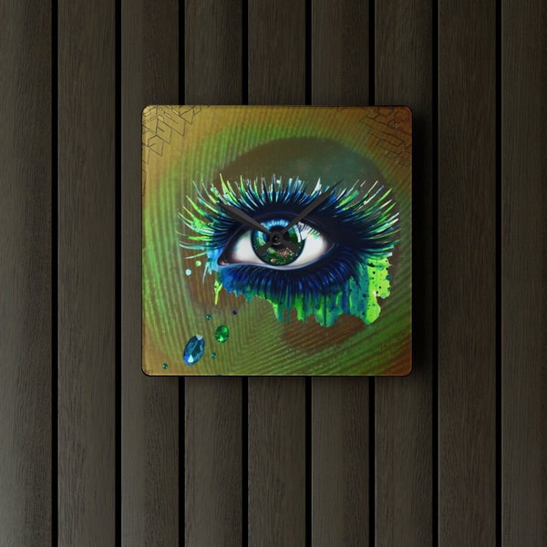 Peacock Eye Acrylic Wall Clock