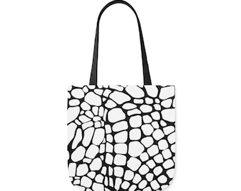 Black and White Abstract Print Tote, Leopard Print Tote Bag, Tote Bags for Women, Carryall Bag, Travel Tote for Women, Beach Tote Bag Women