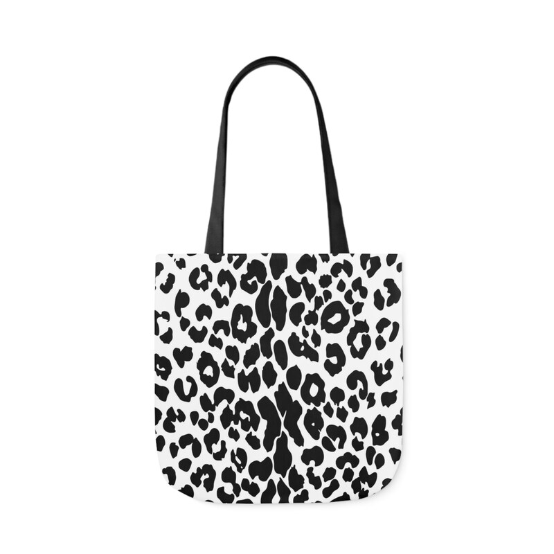 Eagle Black Pattern Print Leather Tote Bag main image 0