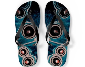 Blaue Schmetterling Flügel Print Flip Flops