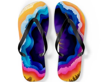 Lila Flip-Flops mit Geode-Print