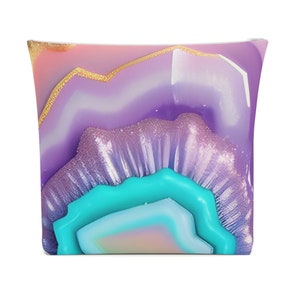 Paarse Crystal Geode cosmetica tas, make-up tas, clutch tassen voor vrouwen, clutch portemonnee, lederen make-up tas, lederen tasje