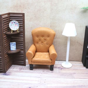 1/12 scale miniature battery operated floor lamp for dollhouses. 3D printed