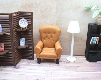 1/12 scale miniature battery operated floor lamp for dollhouses. 3D printed