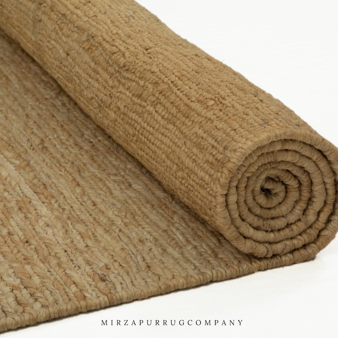 Handwoven Braided Jute Rug: Large Area Carpet for Earthy Decor | Eco ...