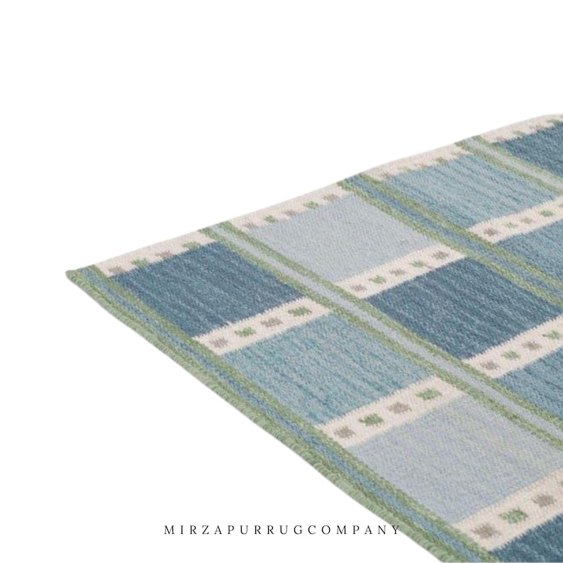 Handwoven Swedish Checker Rug : Scandinavian Decor for Housewarming ...