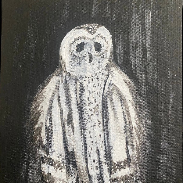 Custom Painting *Orlo the Owl* Gothic Acrylic
