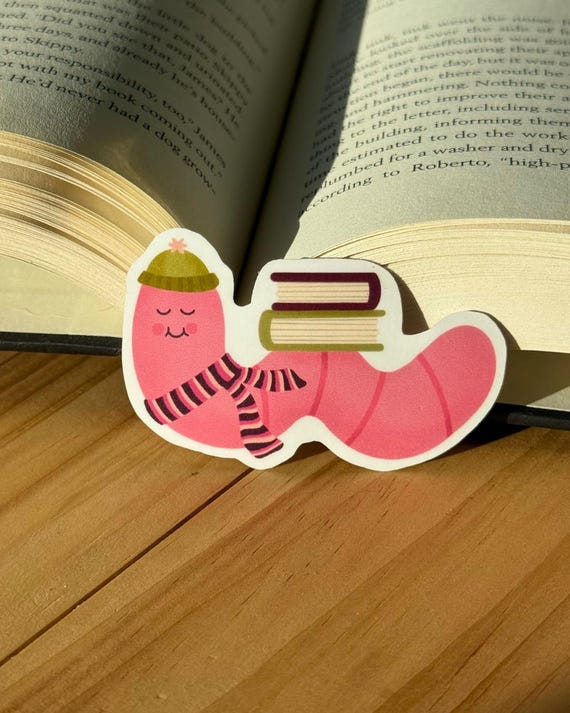 Book worms kindle sticker for bookmas gift - Local Library Inspired Winter Book Club Accessory