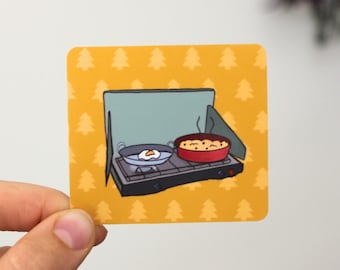 Camp Stove Sticker: Outdoorsy Vinyl Decal - Nostalgic Summer Camp