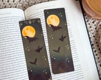 Gothic Bats Laminated Bookmark, Spooky Book Lover Gift