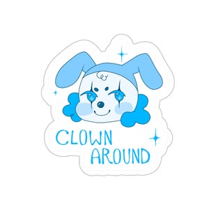 Clown Around Sticker Blue