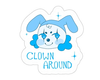 Clown Around Sticker Blue