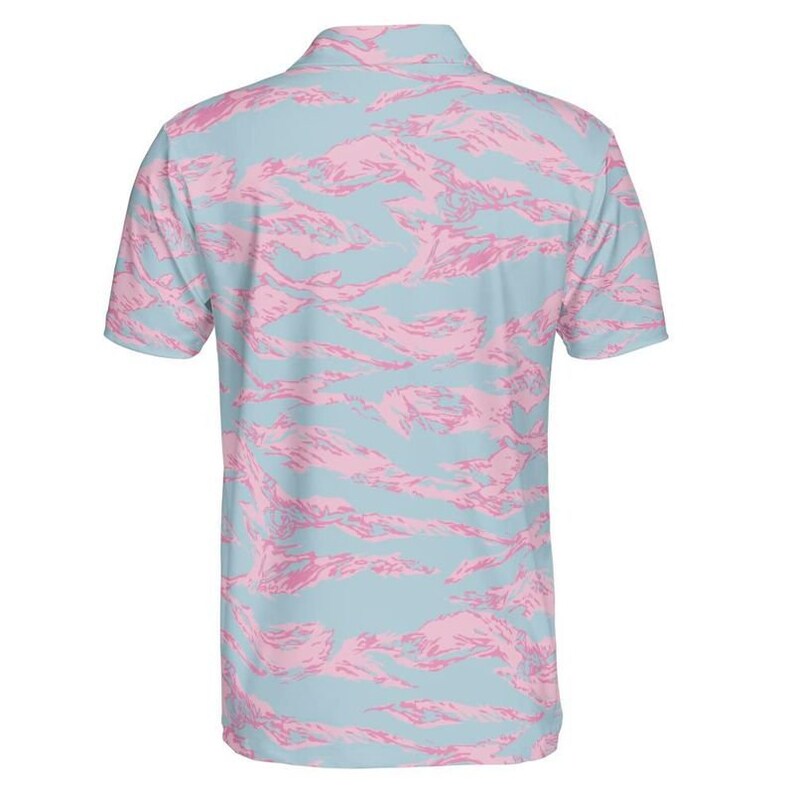 Arctic Pink Tiger Stripe Golf Polo Etsy