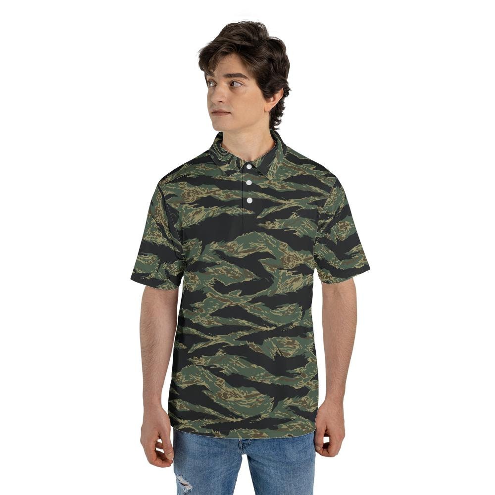 Discover Jungle Tiger Stripe Camo Performance Golf Polo