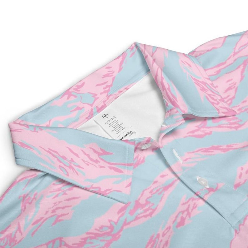 Arctic Pink Tiger Stripe Golf Polo Etsy
