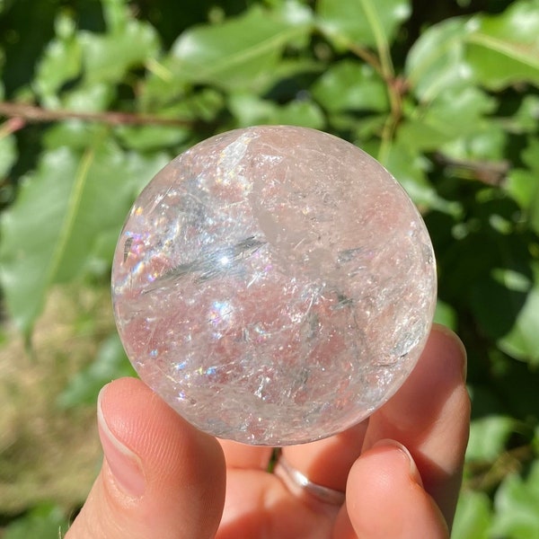 Sphère en cristal de quartz, orbe en cristal de quartz clair