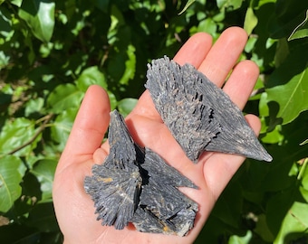 Raw Black Kyanite Crystal Blade: Healing Energy Stone