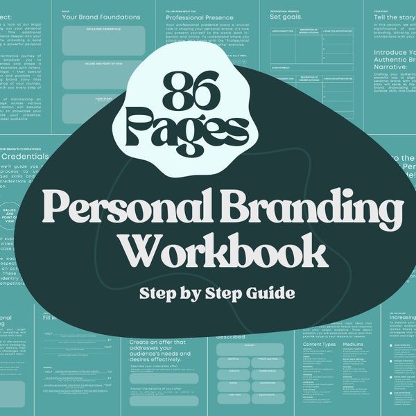 Interactive Personal Brand Strategy Workbook Guide for LinkedIn Professionals (Goodnotes, Notability, Canva Compatible)