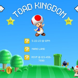 Invito a tema Toad Kingdom (Super Mario)!