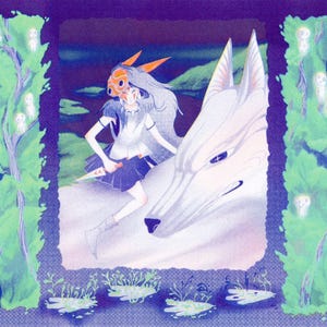 Princess Mononoke (Ghibli) Risograph Print