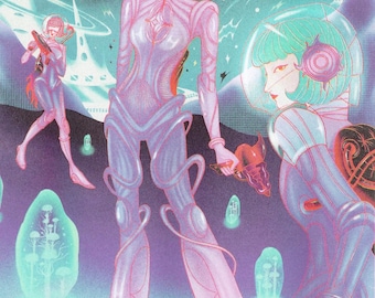 Galactic Valkyries Risograph Print