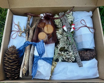 Whimsical Fairy House Kit - Natural Forest Craft Supplies - Sensory Nature Play with Ethically Foraged Supplies