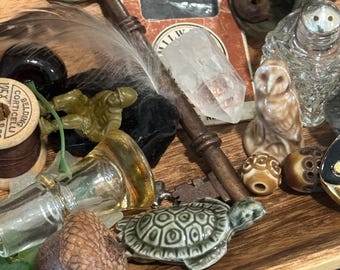 Curated Charm Casting Set | Vintage Divination Charms & Found Objects | Psychometry Oracle Kit
