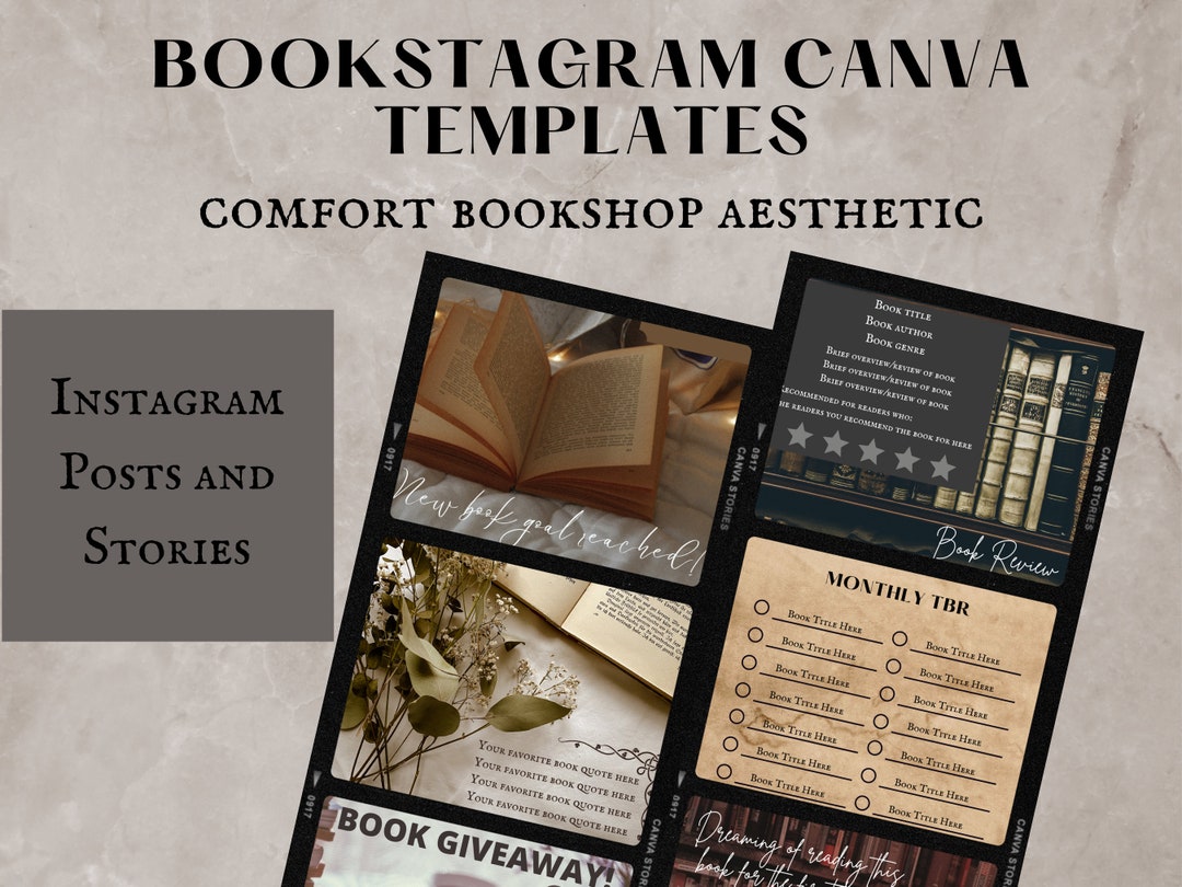 50 Bookstagram Instagram Templates Canva Posts and Stories Presets 50 Bookstagram Instagram Templates Canva Posts and Stories Presets