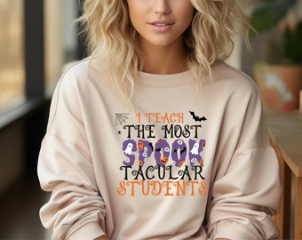 Halloween Teacher Sweatshirt Spooktacular Teacher Halloween Sweatshirt Teacher Gift Spooky Sweatshirt School Teacher Funny Halloween Sweater