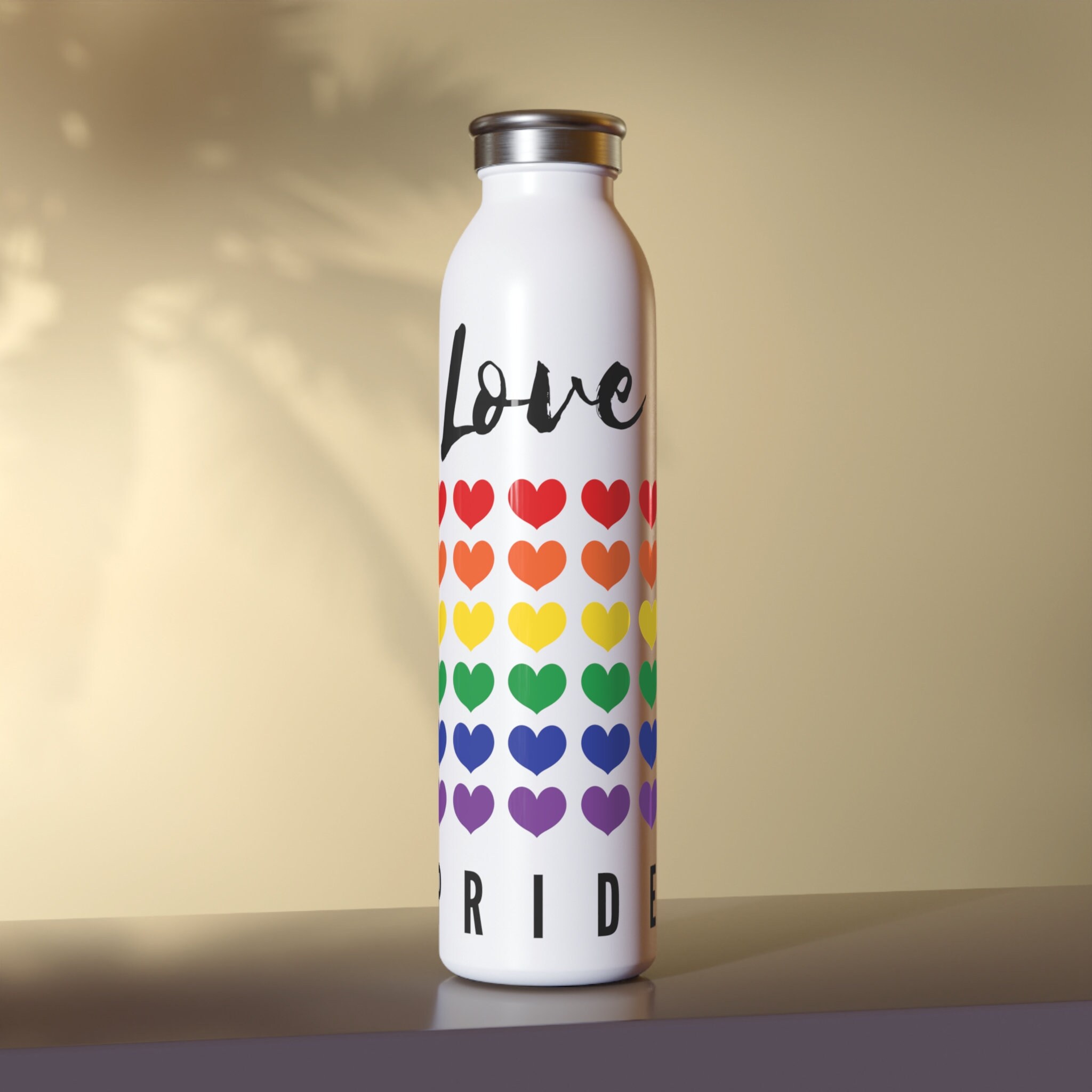 Love Pride Water Bottle, Pride Month Water Bottle, LGBTQ Gift, Gift for
