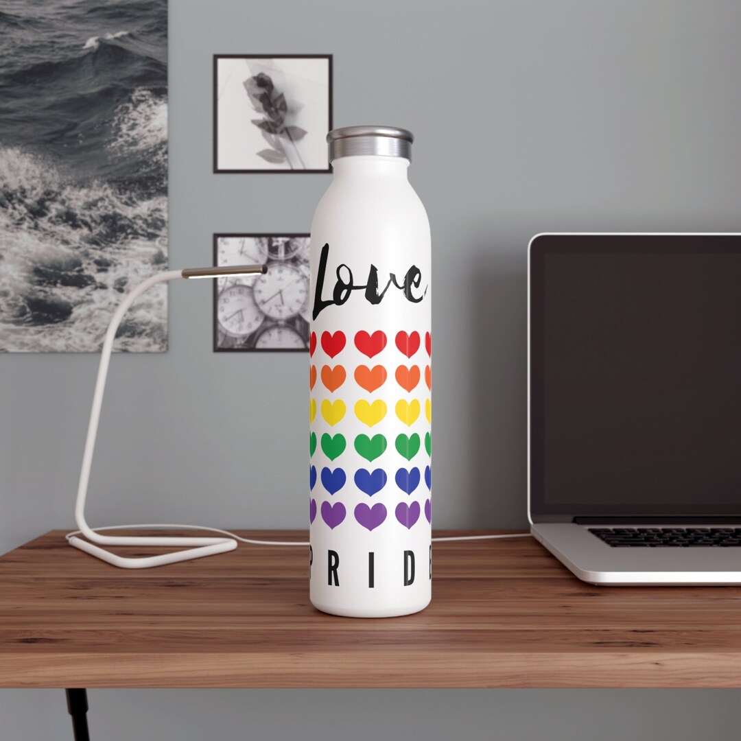 Love Pride Water Bottle, Pride Month Water Bottle, LGBTQ Gift, Gift for