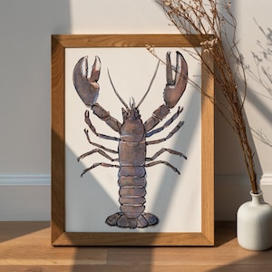 Printable wall art, lobster as watercolor painting, digital product, wall decoration, animal art, home decoration, gift