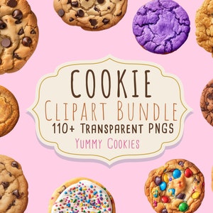 110 plus Yummy Cookie Clipart Bundle, digitales Cookie-Illustrationspaket, Clip-Art-Sammelsatz
